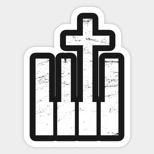 Keyboard And Cross | Christian Musician Sticker by MeatMan